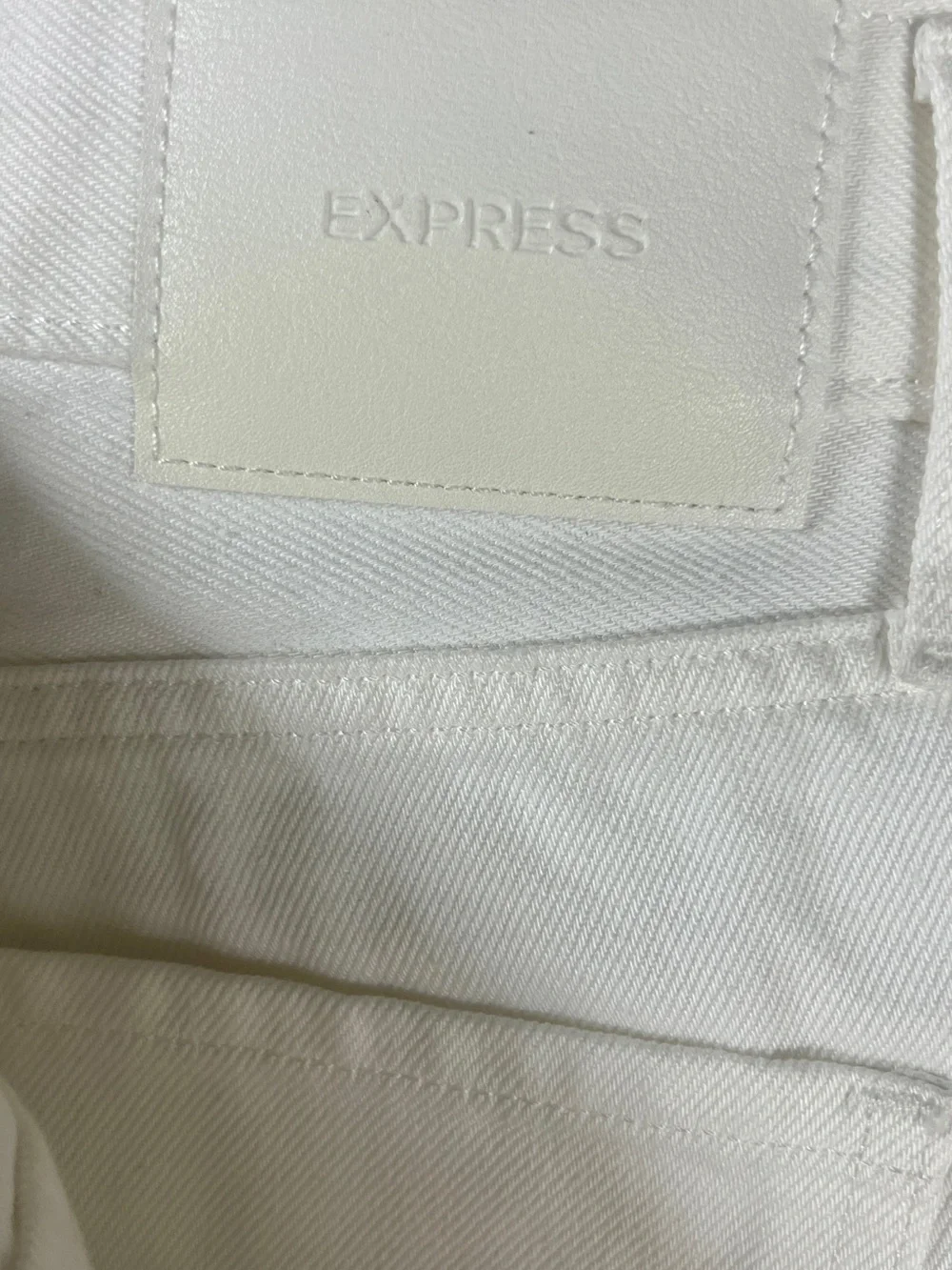 Express 14 White Denim High-Rise Shorts